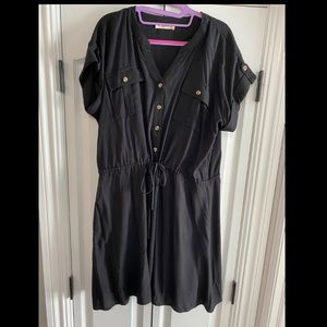 NWOT Black dress with adjustable cinched waist